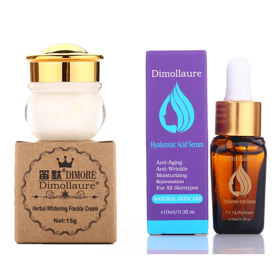 

Dimollaure herbal whitening cream +Hyaluronic Acid serum Moisturizers melasma speckle sunburn pigment Melanin face care cream