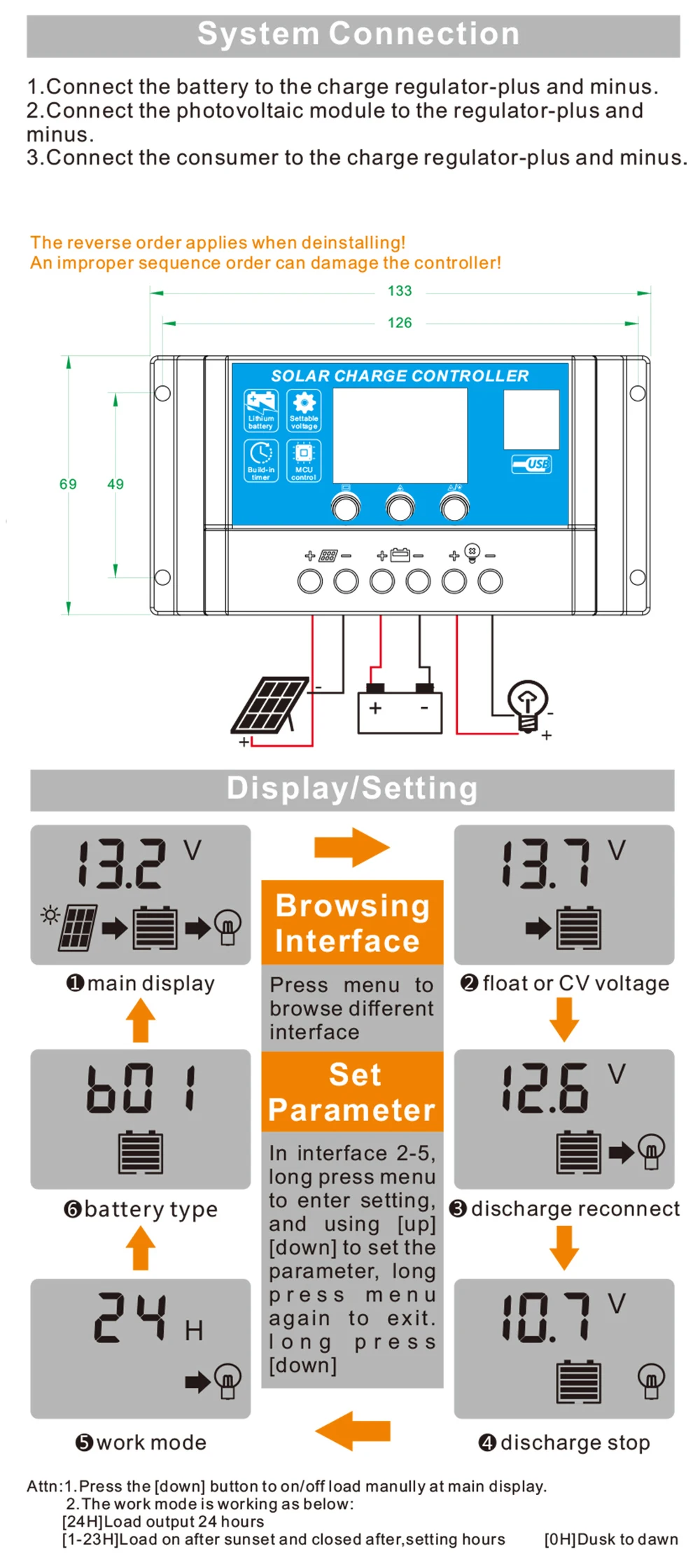 10A 20A 30A 12 В/24 В Солнечный контроллер заряда lcd 5 VUSB, солнечная панель зарядное устройство для литиевой батареи гелевый Аккумулятор AGM источник питания