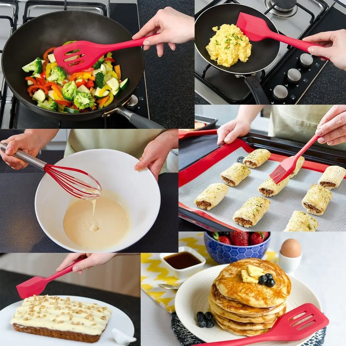 Набор термостойких силиконовых кухонных принадлежностей 5 шт. антипригарные