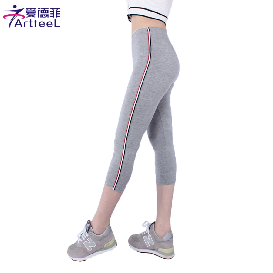 Модные женские туфли Мотобрюки Узкие брюки до середины икры Длина тренировки