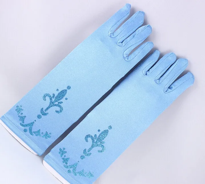 Маскарадные перчатки Эльзы и Анны детские с мультяшным принтом для девочек