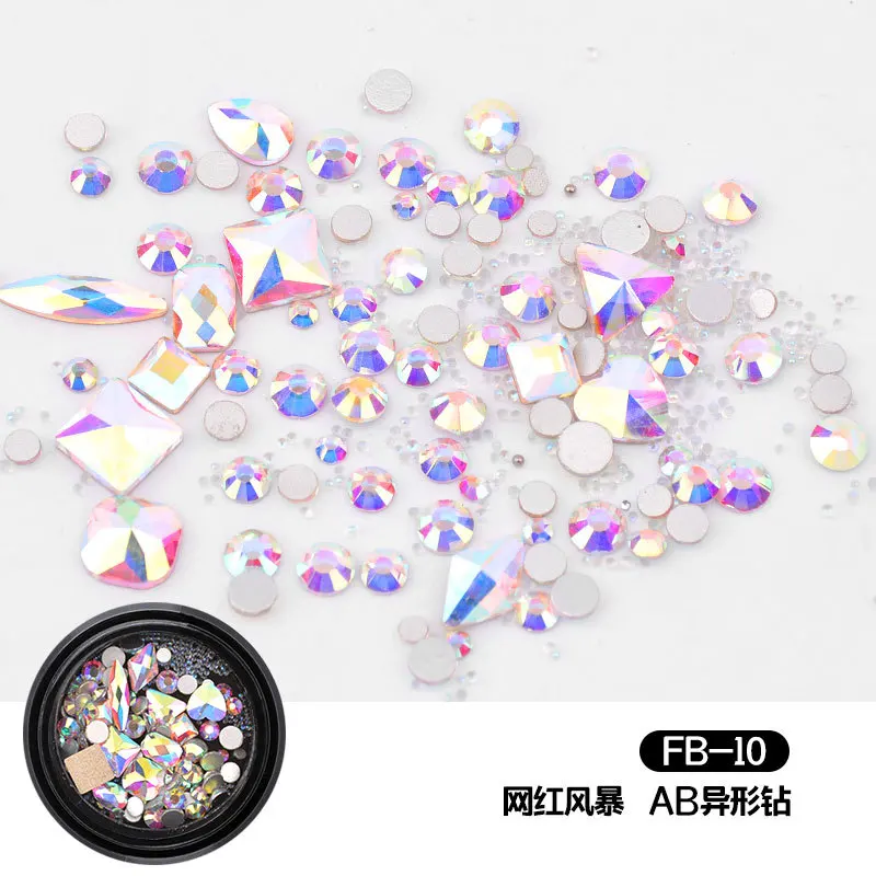 Смешанные 1 коробка 3D Стразы разнообразные самодельные драгоценные камни