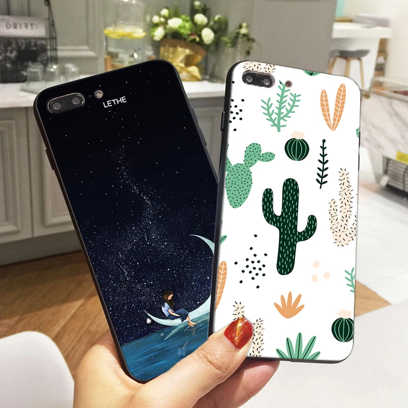 Чехлы с изображением космоса Вселенной планеты для iPhone 8 Чехол С КАКТУСОМ мягкий