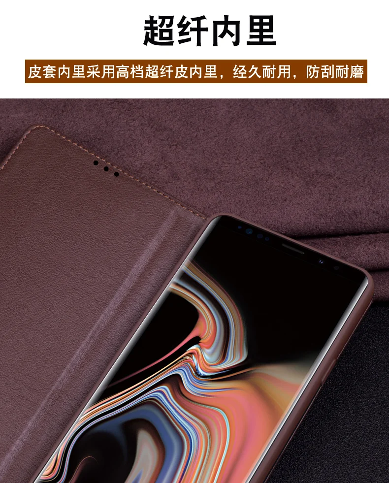 Эксклюзивная распродажа роскошный чехол из натуральной кожи для samsung Galaxy Note 9 чехол ручной работы Пользовательские флип кожаная сумка для телефона Примечание 9 SM-N9600
