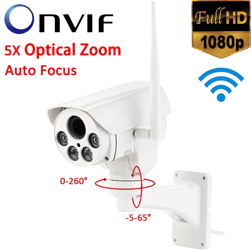 

Camhi APP Full HD 1080P Bullet Outdoor 5X оптический зум Автофокус ONVIF Беспроводное Wi-Fi фото