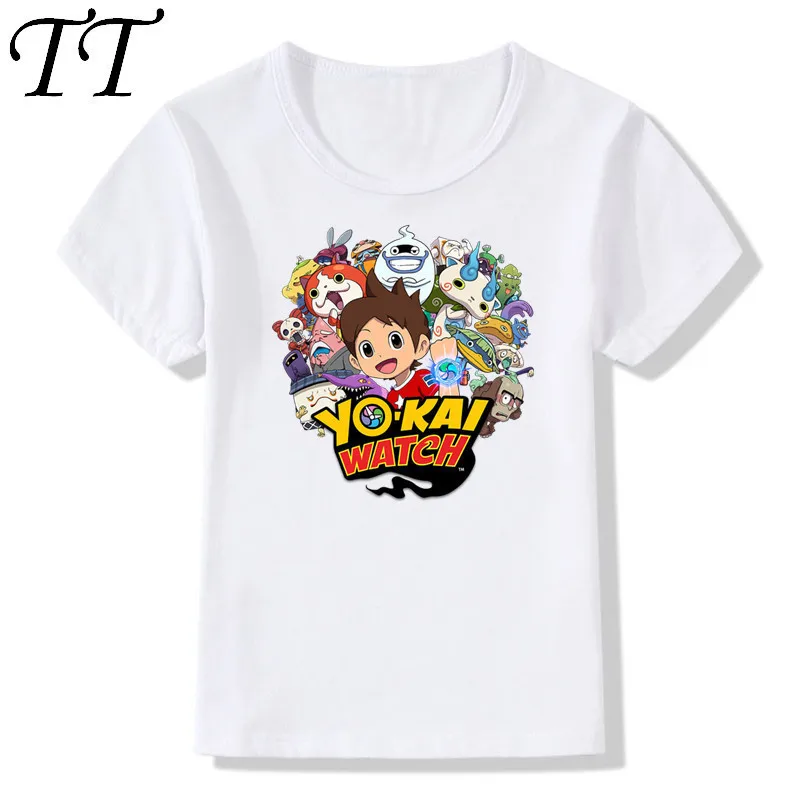 Детская куртка с принтом в виде Yo Kai Watch призраки футболка О образным вырезом
