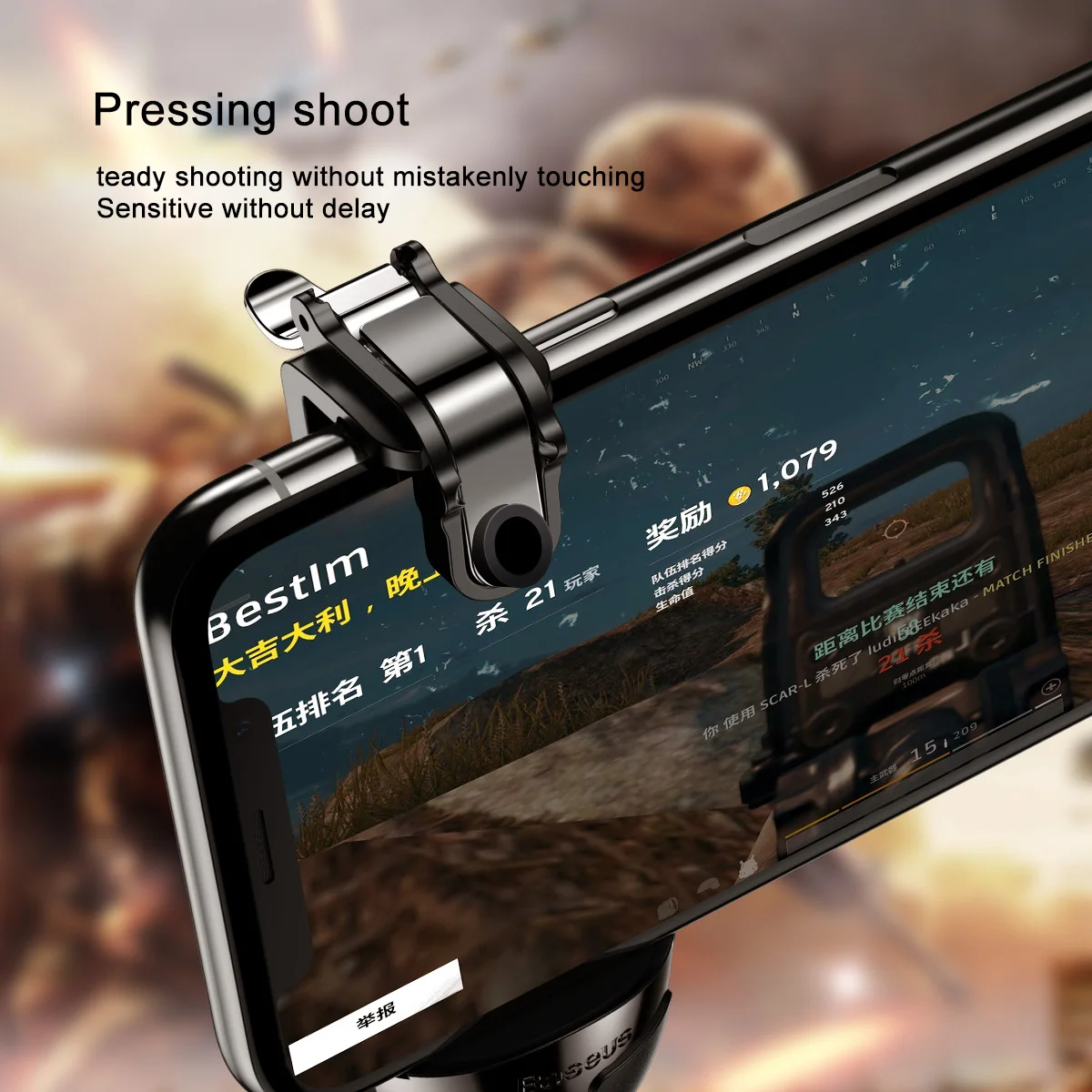 Baseus джойстики джойстик для PUBG мобильный игровой курок Кнопка огня геймпад для iPhone Xiaomi Android телефон L1R1 шутер контроллер