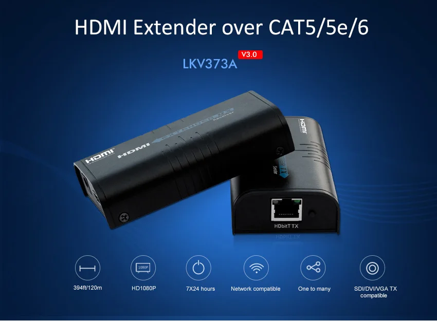 LKV373A HDMI удлинитель V3.0 TCP/IP совместимый до 120 м поддерживает 1 Отправитель в N приемники