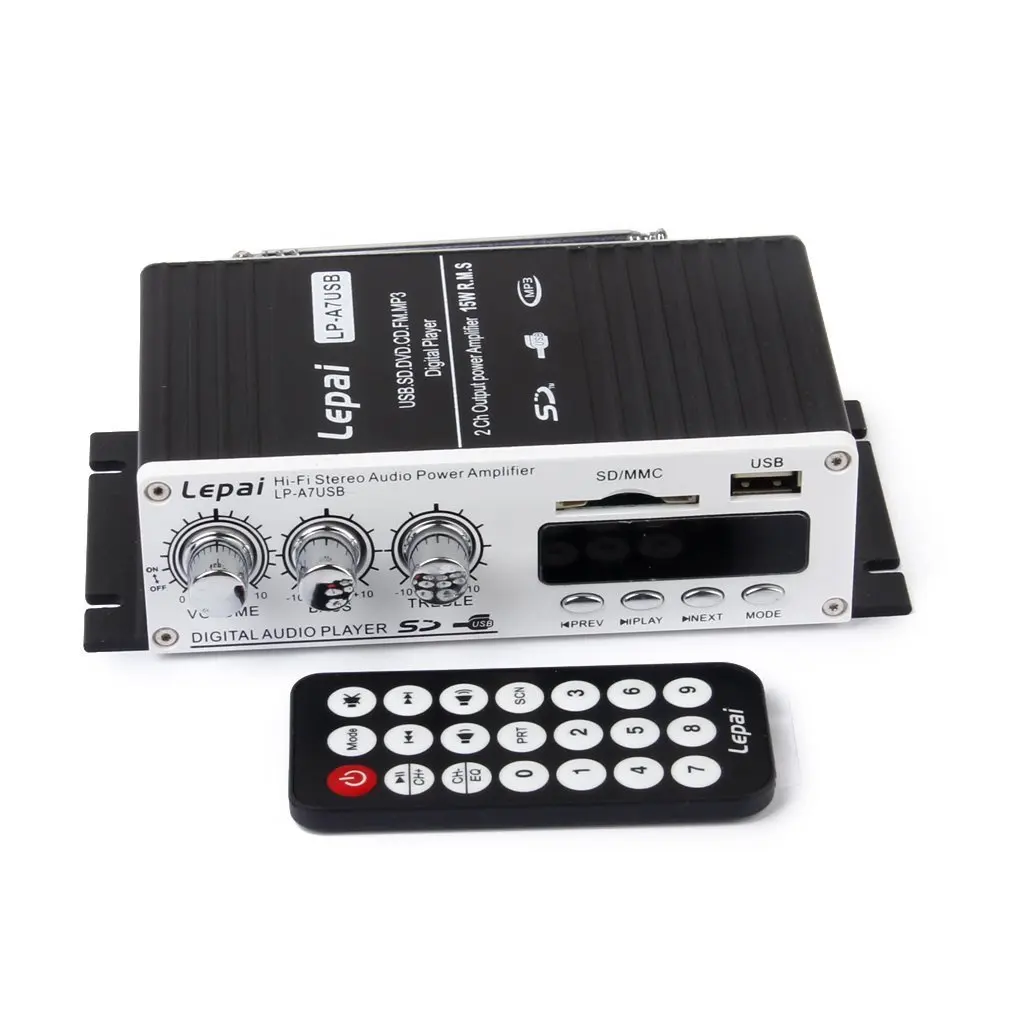 HFES Новый LEPY авто мини MP3 Hi Fi стерео аудио усилитель с USB/SD Подключение FM пультом|audio
