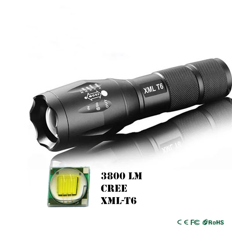 Ultra Bright 5 Mode Dark XML-T6 3800LM Zoom Led Flashlight Waterproof Torch Lights Bike Light Free Shipping | Лампы и освещение