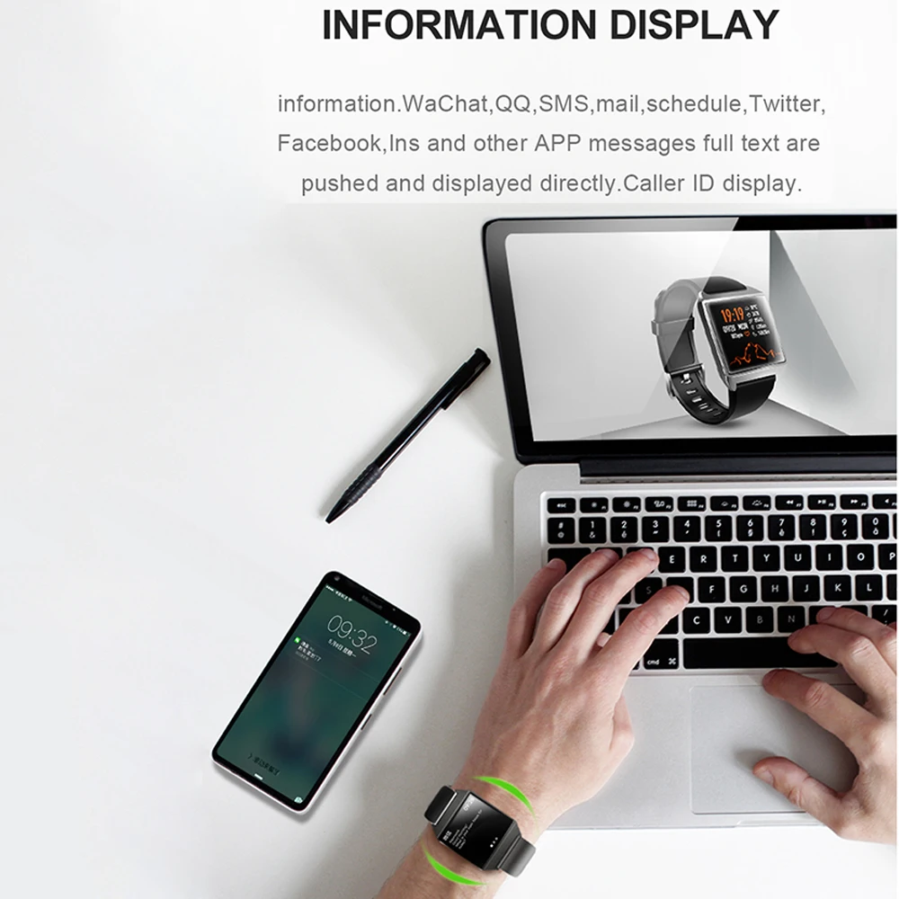 

Timethinker W2 Smart Watch Bracelet Fitness Tracker Music Control Smartwatch AGPS Pedometer Blood Pressure Heart Rate Monitor