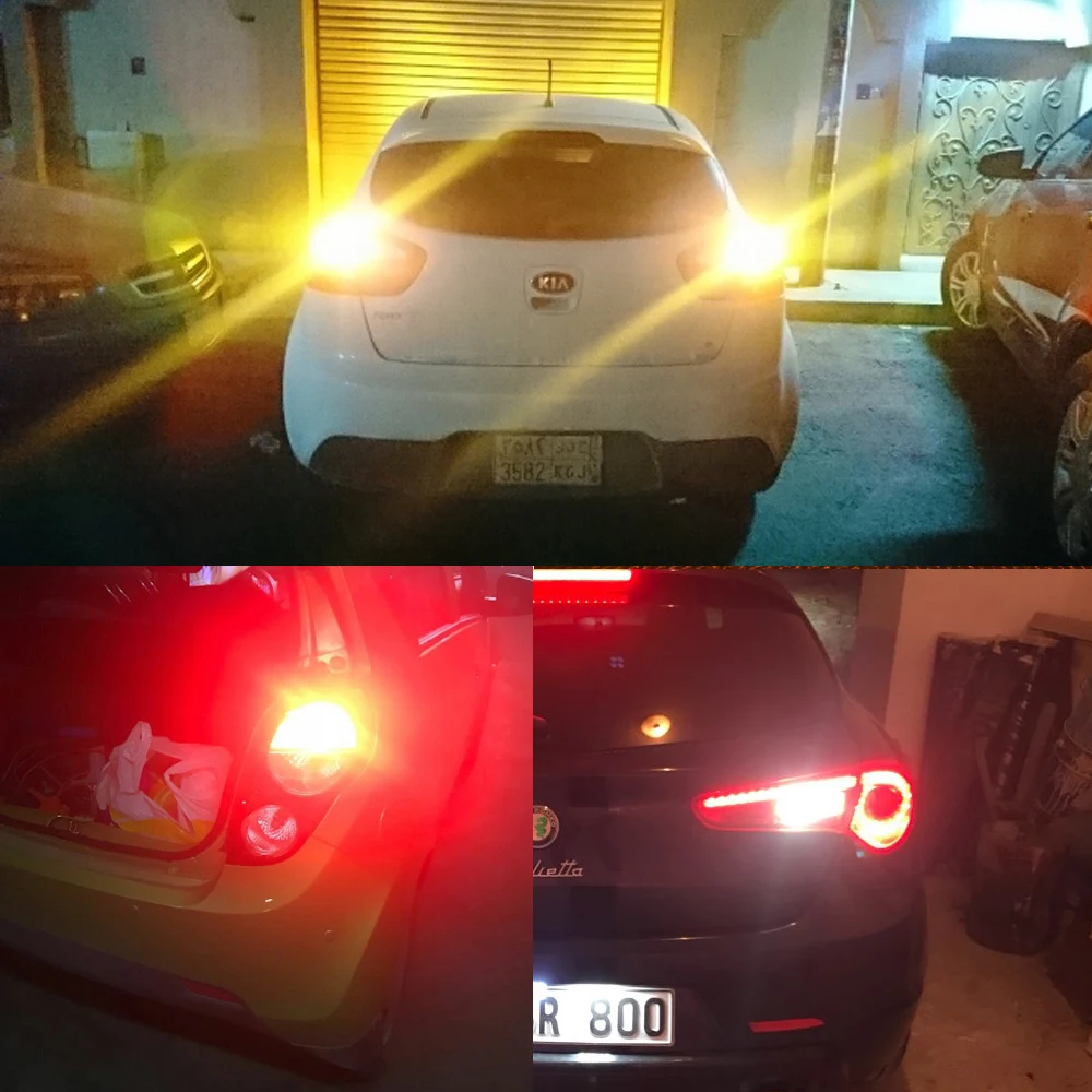 Светодиодный сигнал поворота 2 шт. 1200Lm T20 W21W светодиодный W21/5W WY21W 7440 7443 фонарь T25 3157