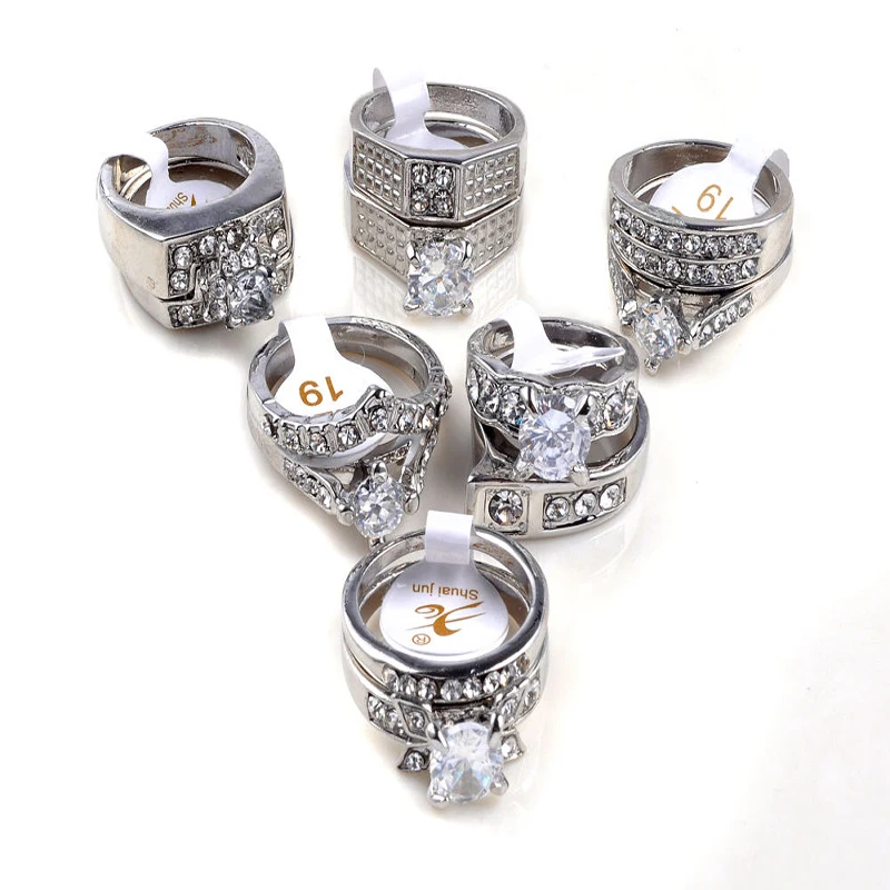 Wholesale 5x Lots Clear Cubic Zircon CZ Women Wedding Bridal Rings | Украшения и аксессуары