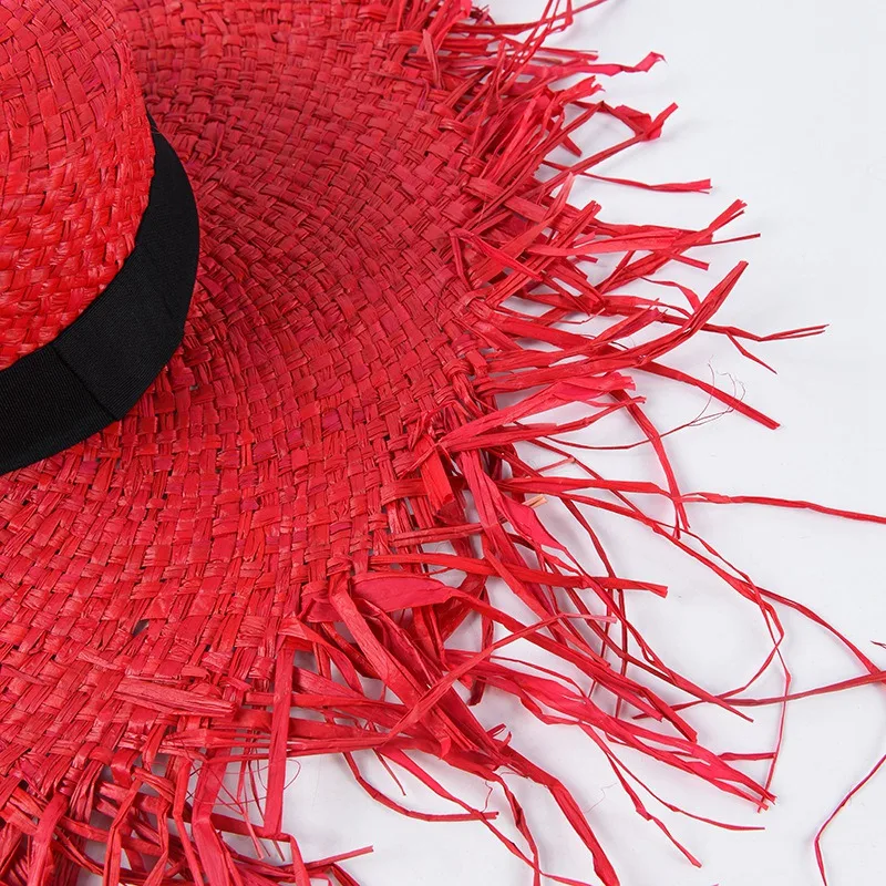 Raffia шляпы от солнца с грубыми краями и широкими полями соломенные модные плоские