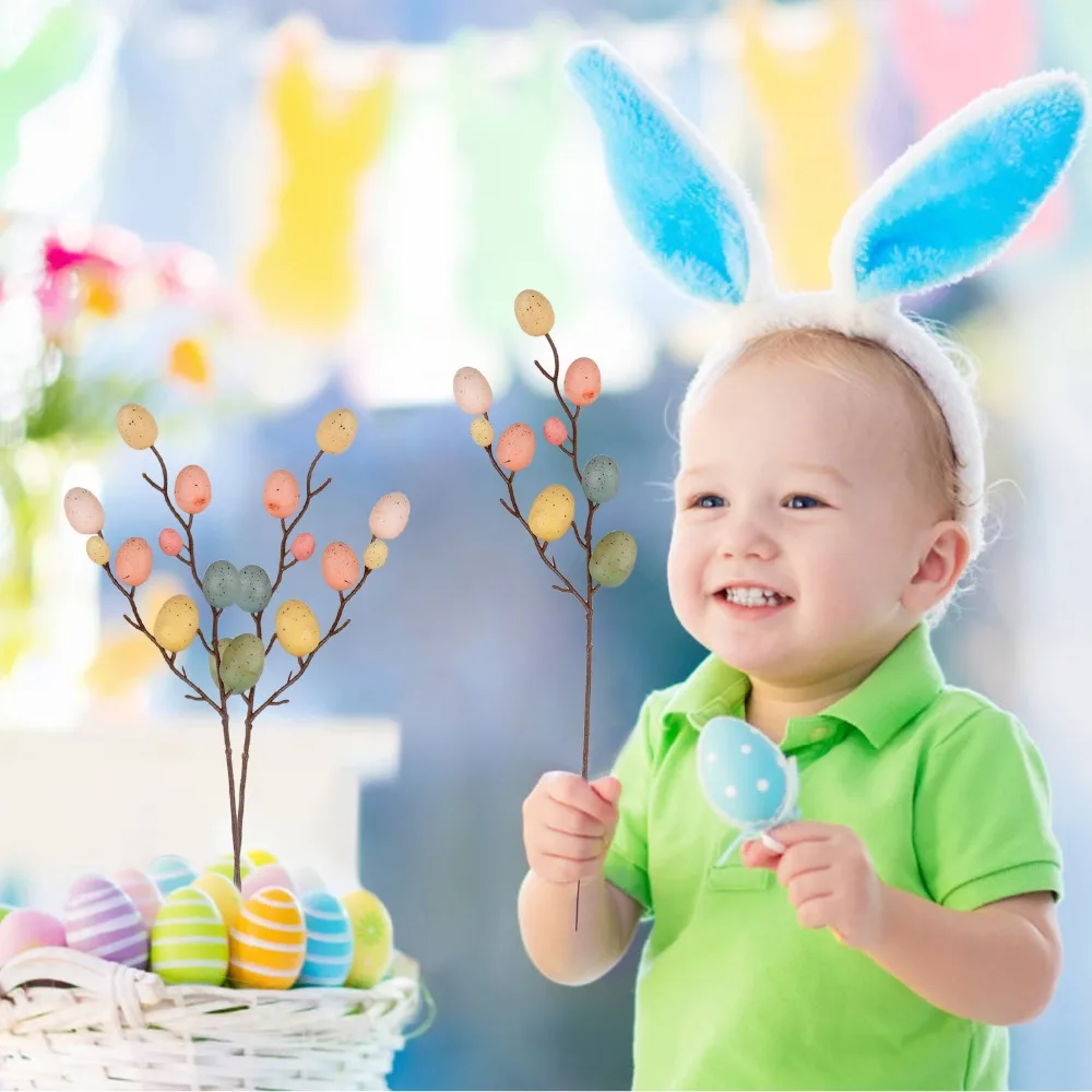 FunPa 3 шт. пасхальное яйцо дерево Декор творческие ветки с рисунком яиц пасхальные
