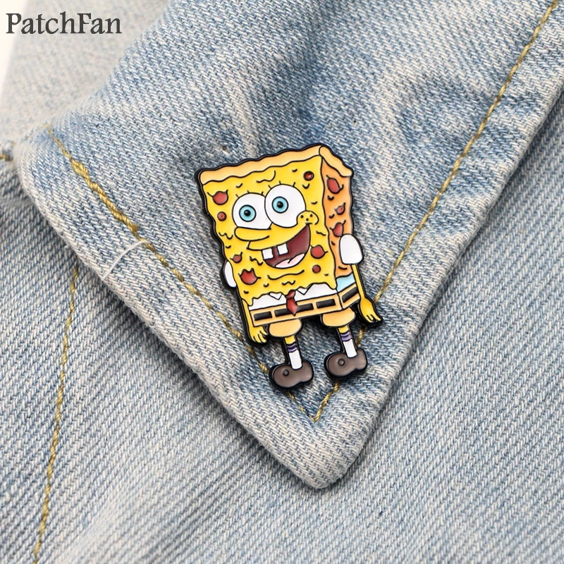 Patchfan Квадратные Штаны Патрик звезда цинк галстук булавки броши для рюкзака, одежды для мужчин женщин Декоративные значки медаль A1214