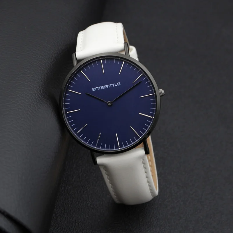 Модные роскошные японские кварцевые синие мужские часы женские черные тонкие