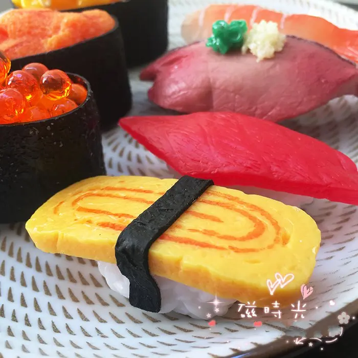 Моделирование еды магнит на холодильник магнит суши лосось морепродукты наклейки на холодильник украшение на холодильник