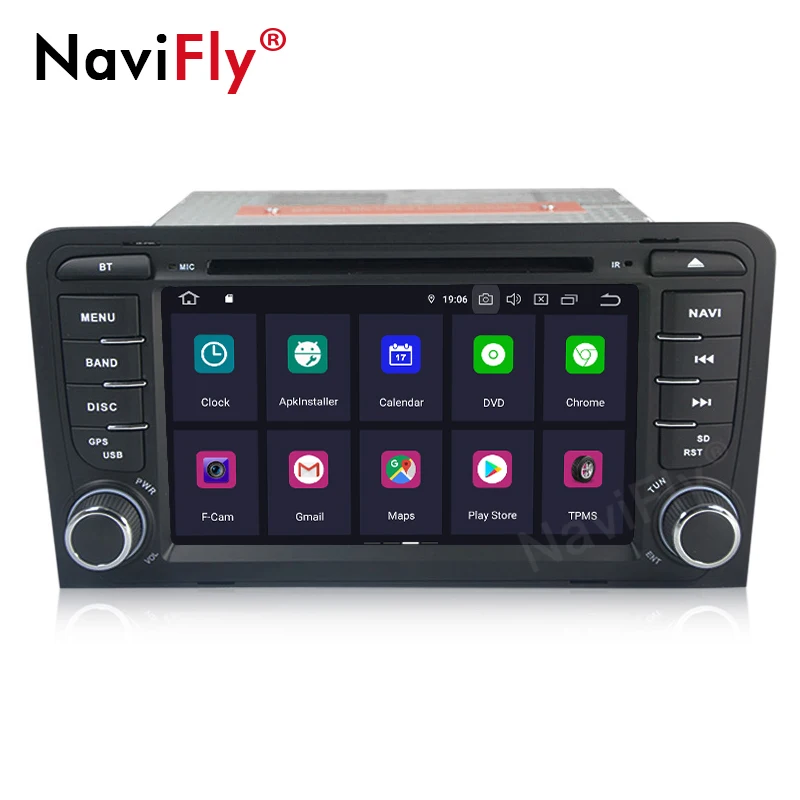 NaviFly IPS DSP Android9.0 автомобильный DVD GPS для Audi A3 8P 2003-2012 S3 2006-2012 RS3 Sportback 2011
