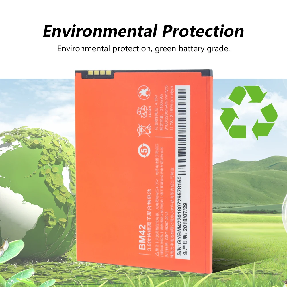 BM42 батарея для мобильного телефона Xiaomi Redmi note Hongmi Note Red Rice NOTE 3 8 V 3200mAh сменные