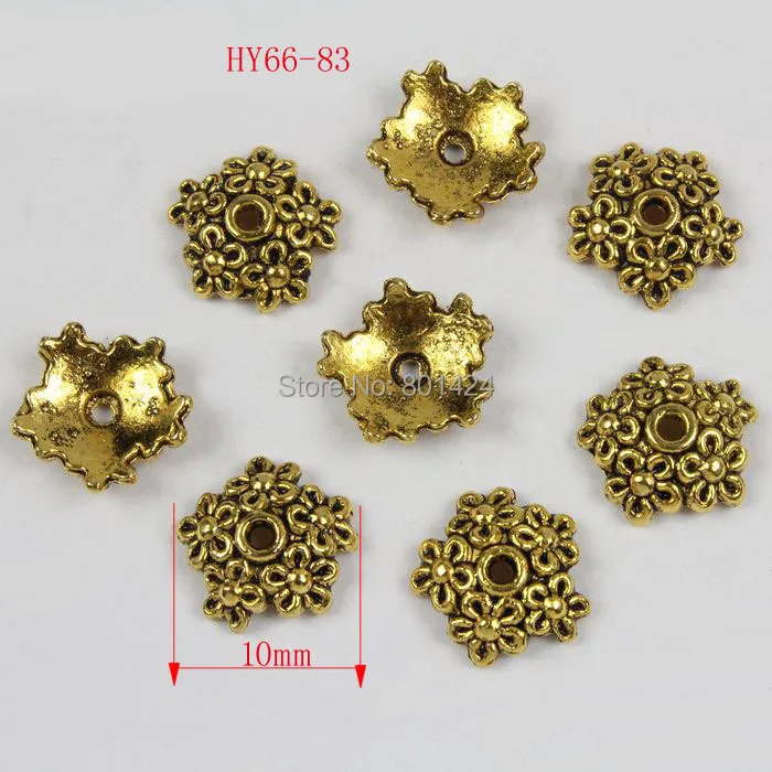 Бесплатная доставка 100 шт 66-83 античные золотистые цветные колпачки из бисера 10 мм