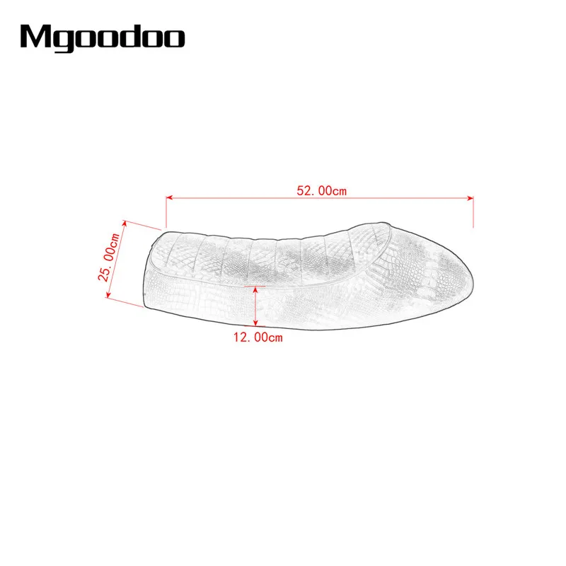 Mgoodoo Crocodile Motorcycle Cafe Racer Seat Custom Vintage Hump Saddle Flat Pan Retro Fit For KAWASAKI Suzuki GS Honda CB |