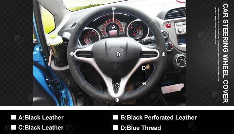 MEWANT черный из натуральной кожи чехол рулевого колеса автомобиля для Honda Fit городской Джаз 2009 2010 2011 2012 2013/Honda Insight 2010
