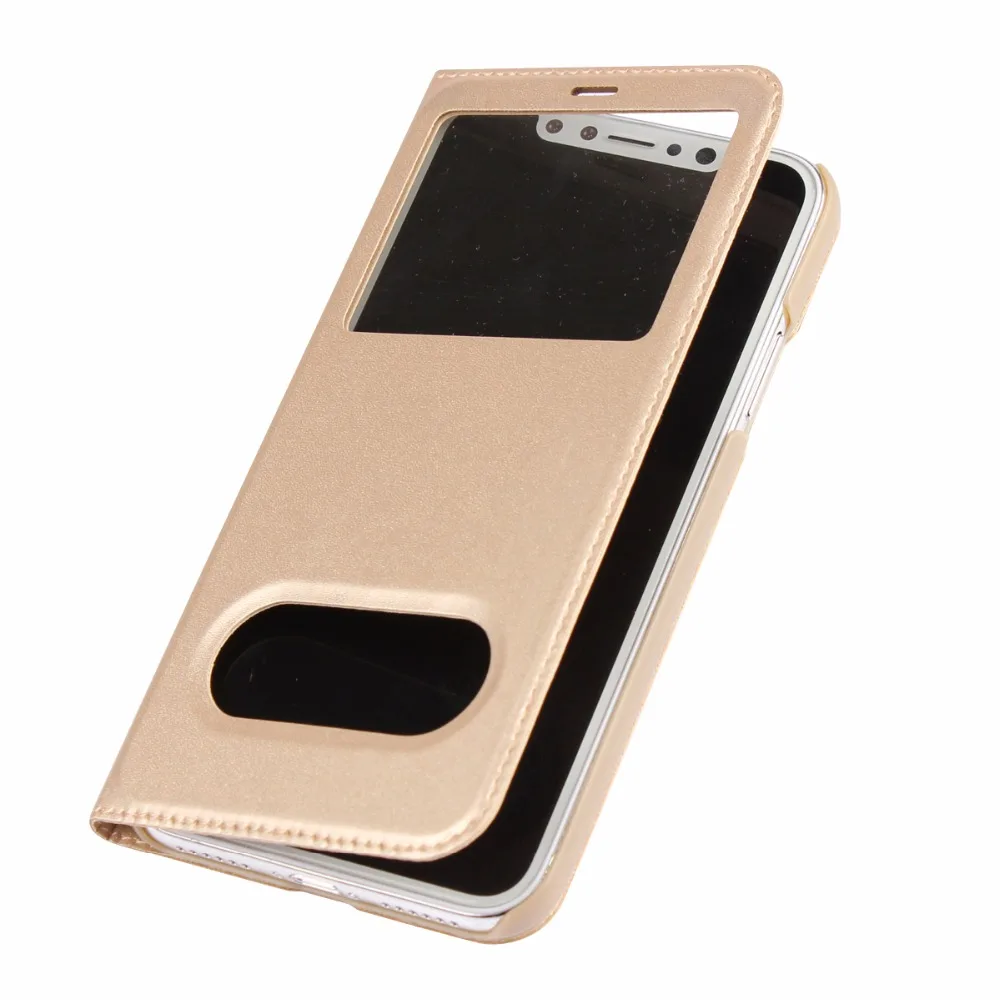 Case For iPhone X 10 6 6s 7 8 Luxury Double Quick View Open Window Flip leather cover 8Plus 7Plus 6Plus plus | Мобильные телефоны и