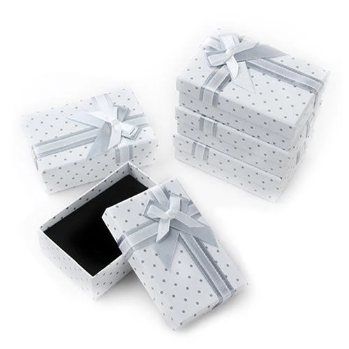 5 шт. бумажные подарочные коробки в горошек кольцо ожерелье серьги браслет