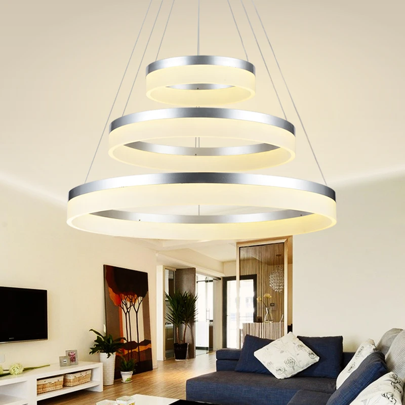 1/2/3 кольца акрил современные подвесные светильники абажур светодиодные лампы