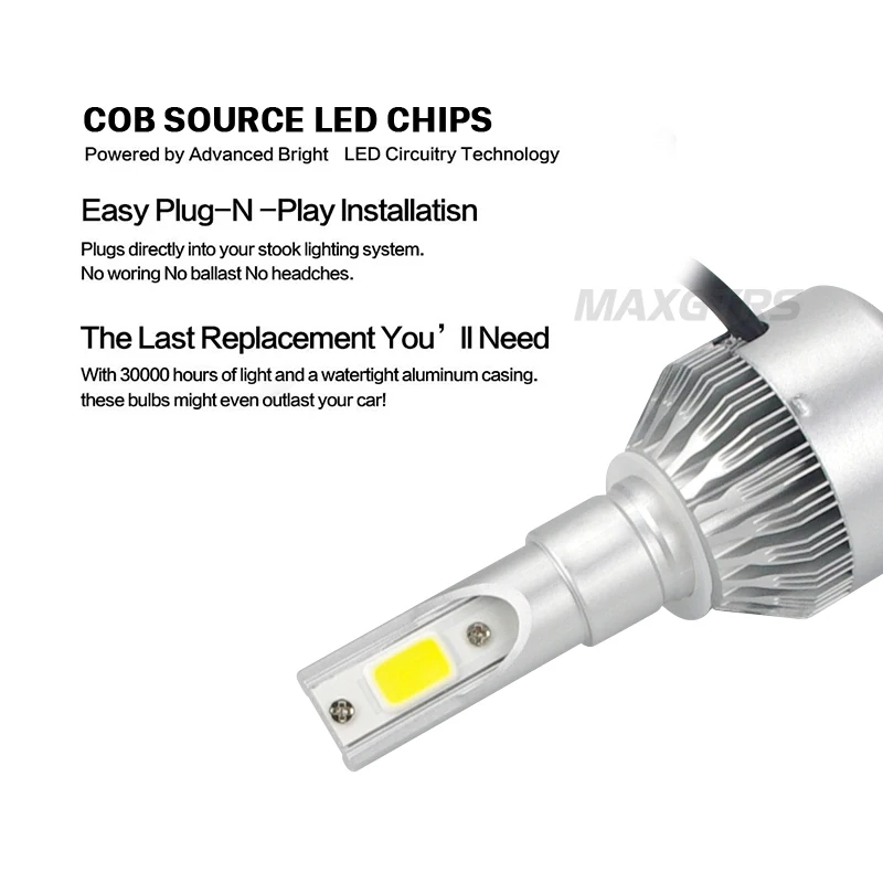2x H1 H3 H7 H8 H11 9005 9006 HB4 HB3 881 COB Led 72W фары для Габаритные огни DRL фар преобразования дальнего света 6000K 3000K