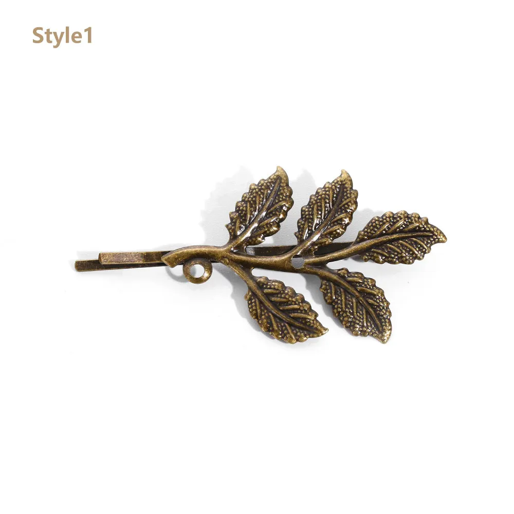 style J-1 1 шт., модные женские заколки для волос с листьями и перьями, металлические геометрические шпильки, заколка для волос, украшение для волос, вечерние аксессуары для волос - Цвет: style J-1