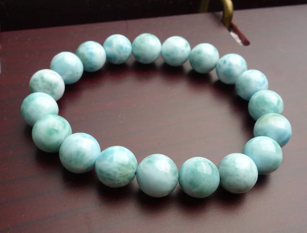Натуральный Синий Larimar Драгоценные Камни Круглые бусины 10 мм браслет стрейч от
