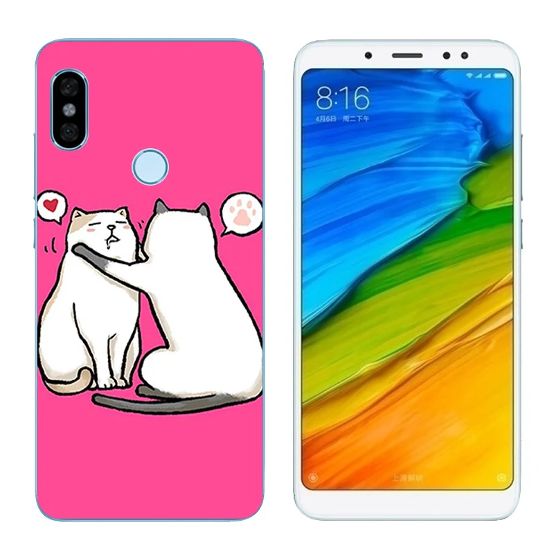 5 99 дюйма для Redmi Note Pro Prime Girl Cat черный матовый чехол с принтом Xiaomi Mi 6X мягкий