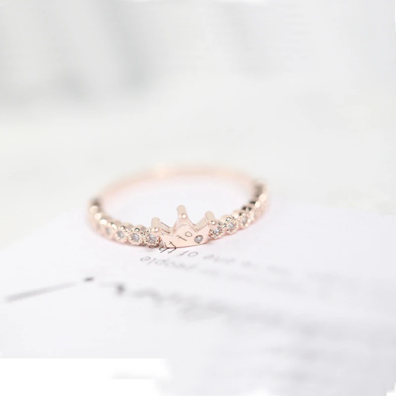 Женское кольцо с короной романтичное золотое серебряное простое для украшения