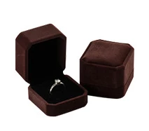 Brown ring box Свадебные обручальные кольца коробка для сережек ожерелье браслет Ювелирные изделия Чехол на День святого Валентина подарочная упаковка 10 цветов - Цвет: Brown ring box