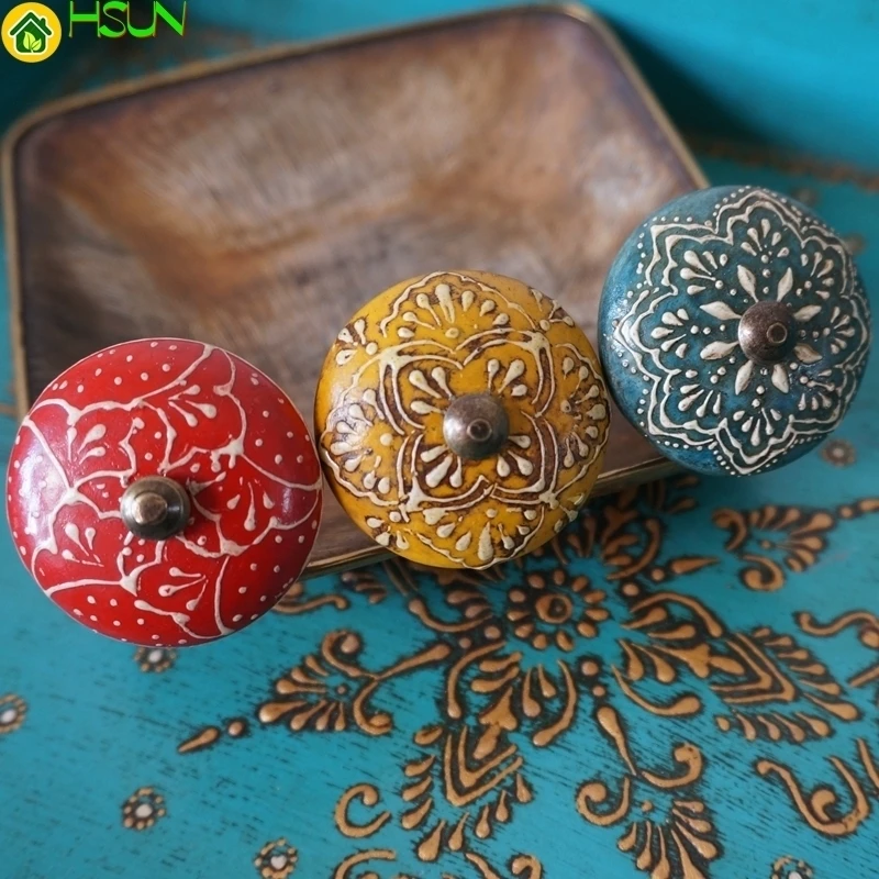 Керамические ручки для шкафа золотого и синего цвета 1 шт. 3 уникальные кухни