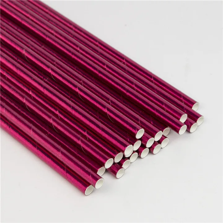200pcs Purple Red 200 шт металлическая Золотая фольга бумажные соломинки из серебряной фольги ed питьевой соломы вечерние любимые день рождения для свадьбы или «нулевого дня рождения» ярко-синий пурпурный - Цвет: 200pcs Purple Red