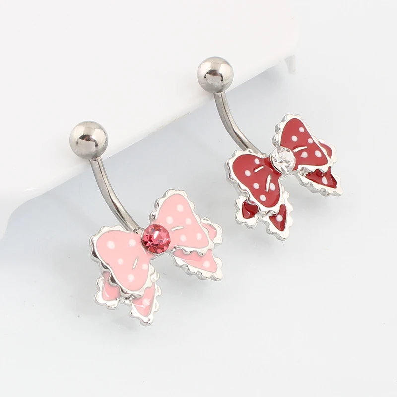 Пупка кольцо бант с модным украшением в виде узла пирсинг тела ювелирные изделия