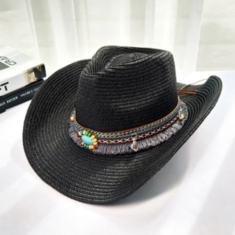 MAERSHEI 2019 летняя шляпа с бахромой из ракушек Cowgirl соломенная для женщин и мужчин
