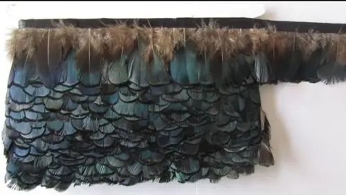 

Lady Amherst Pheasant feather fringe natural Blue color 10 yards trim Pheasant tippets feather fringe trim 5cm height