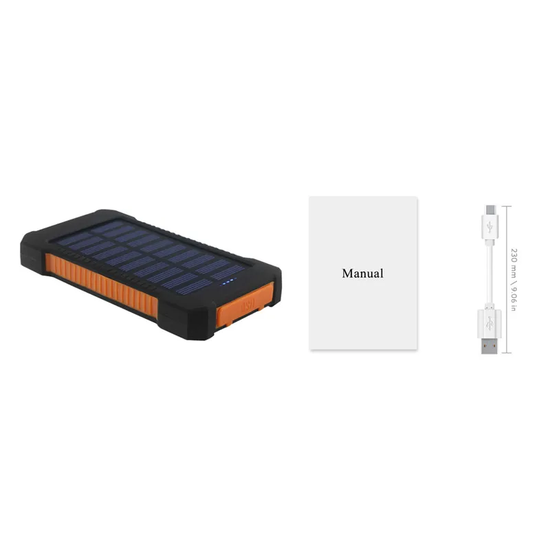 YFW 2016 водостойкий солнечный power Bank 10000 мАч Dual USB портативное солнечное зарядное