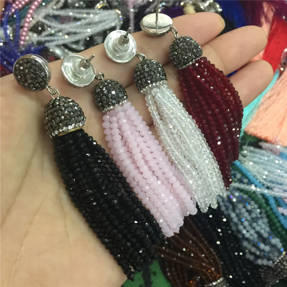 Женские богемные висячие серьги черные синие зеленые красные белые розовые