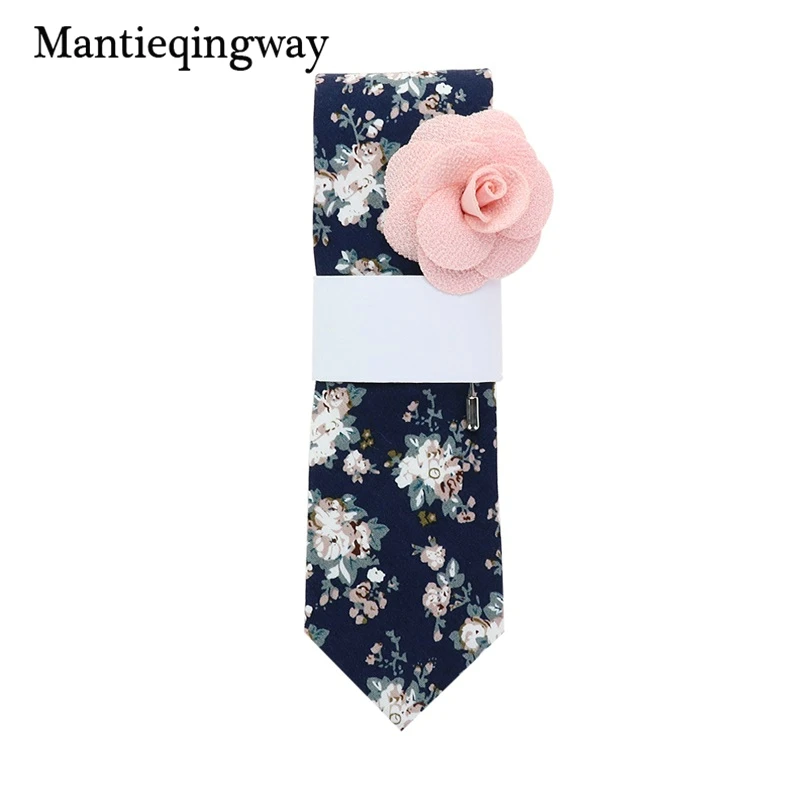030 Мужские хлопковые Галстуки Mantieqingway, 19 цветов, с цветочным принтом, тонкий галстук Gravatas Corbatas, Модный свадебный деловой галстук, галстуки - Цвет: 030
