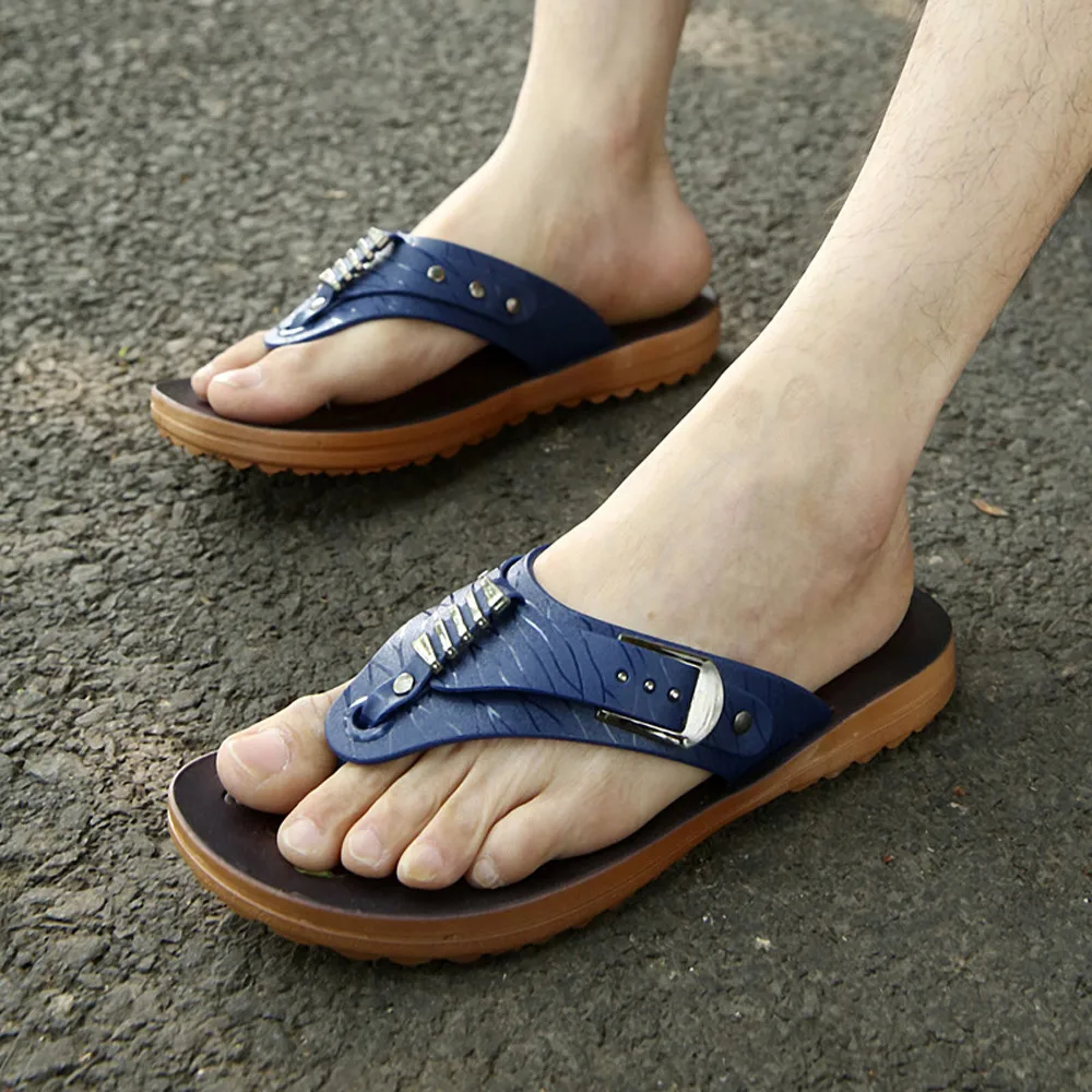 Мужские Летние вьетнамки пляжные сандалии повседневная обувь для дома и улицы