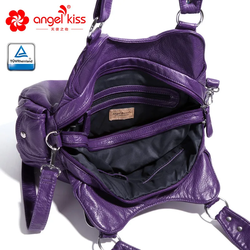 Женская сумка из искусственной кожи Angelkiss модная однотонная на плечо с ручками