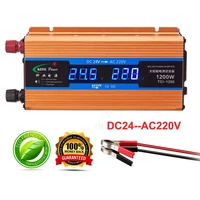 professional car power inverter 1200w 24 v 220 v voltage converter 24v to 220v car charger volts display output 50hz