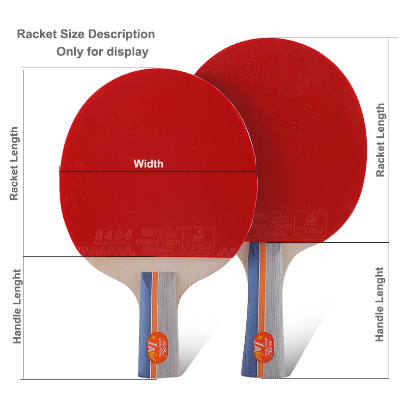 Original Double fish 1star 1A table tennis racket racquet wood Pinpong Bat Flared Handle Paddle for Beginner and Recreational