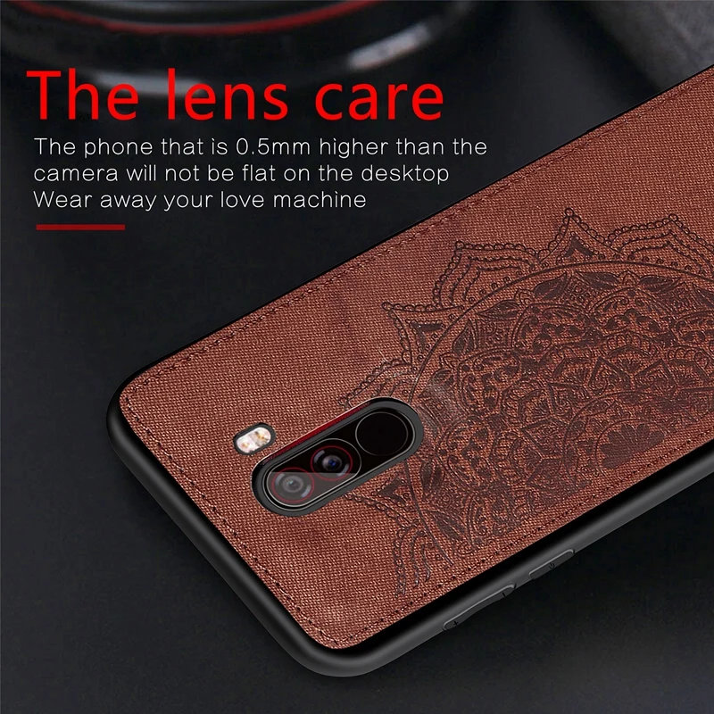 3D текстурный тканевый чехол для телефона Xiaomi Pocophone F1 чехлы из ткани Мягкий ТПУ