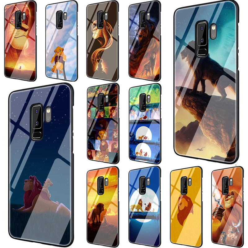 Король Лев закаленное Стекло чехол для телефона для samsung S7 край S8 S9 S10 Plus Note 8 9 A10 20 30 40 50 60 70